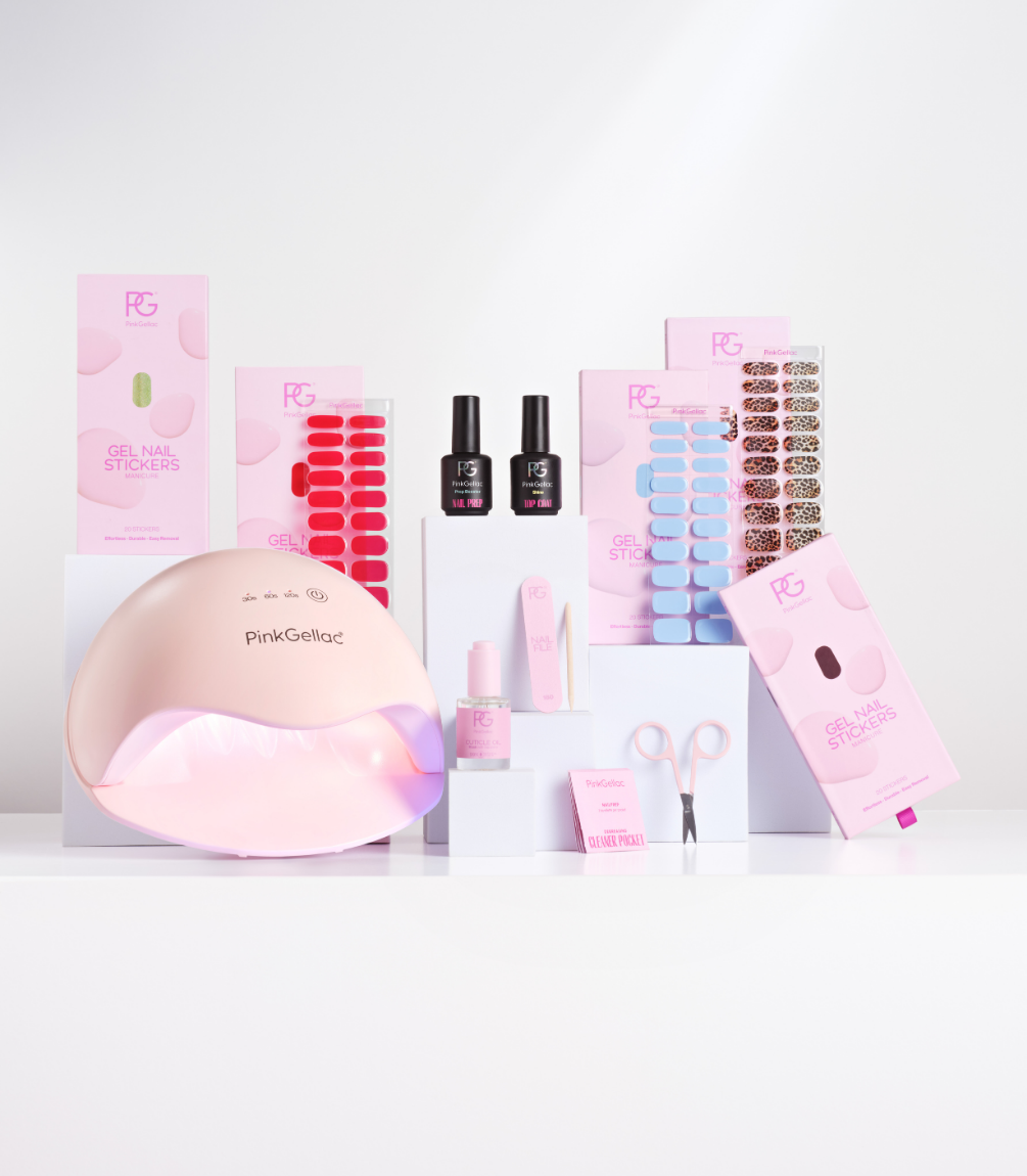 pink-gellac-w-hl-set-gel-nagelsticker-starter-set-mit-lampe image 1