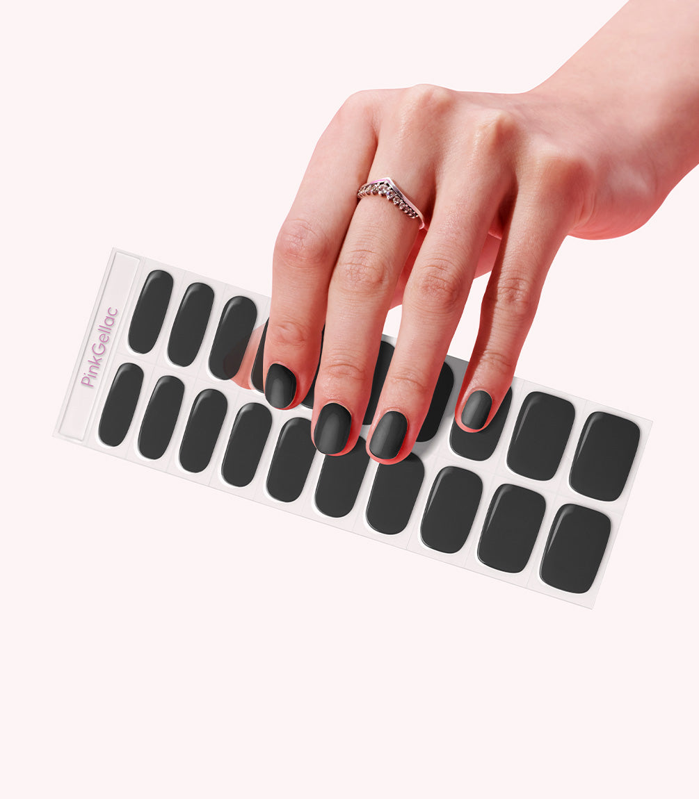 pink-gellac-024-jet-black-gel-nail-stickers-manicure image 1