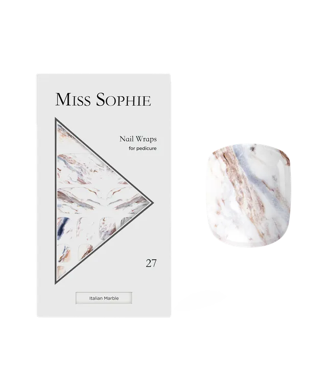 miss-sophie-italian-marble-pedicure-nail-wraps-marmor-weiss image 1