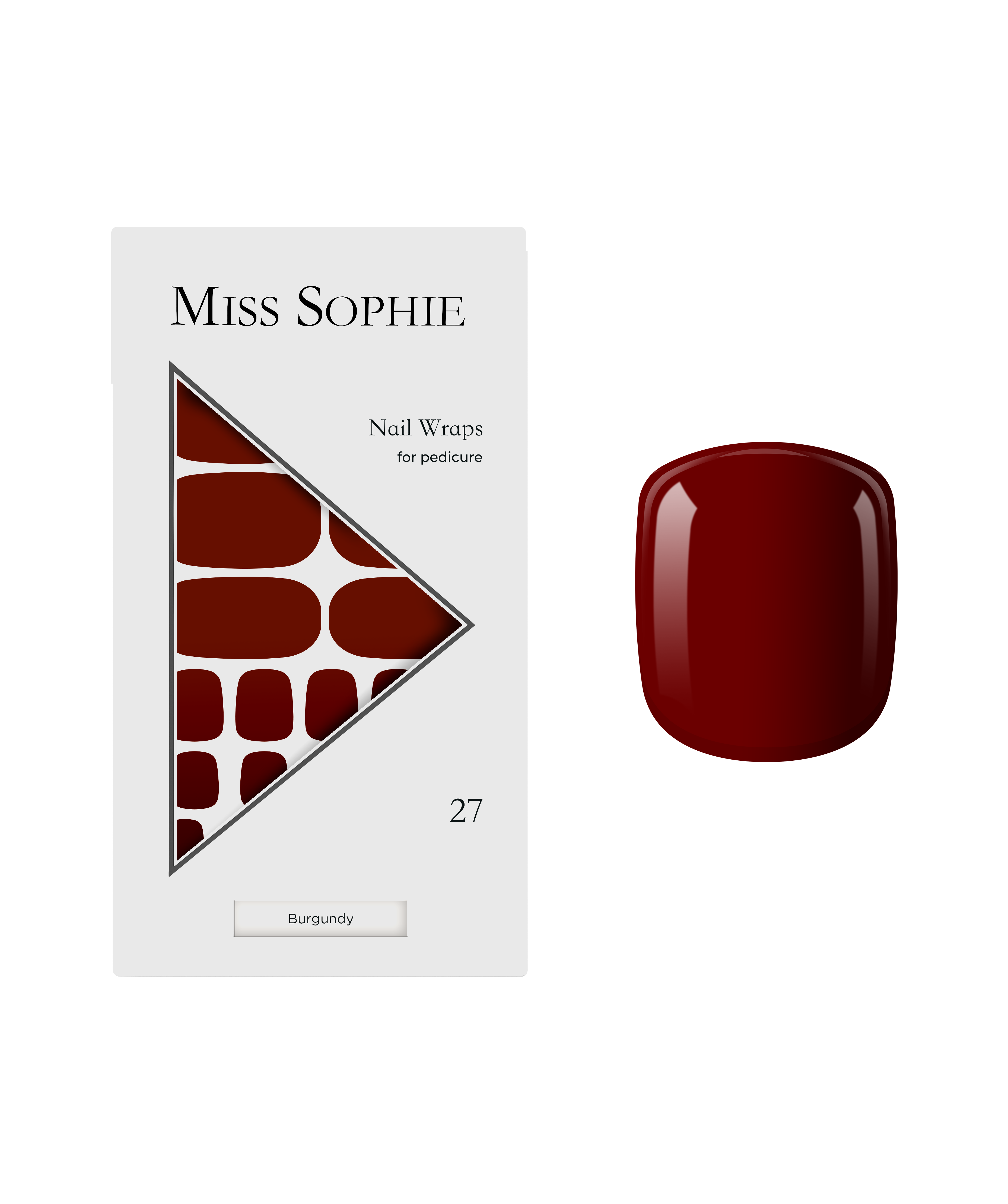 miss-sophie-burgundy-pedicure-nagelfolien image 1