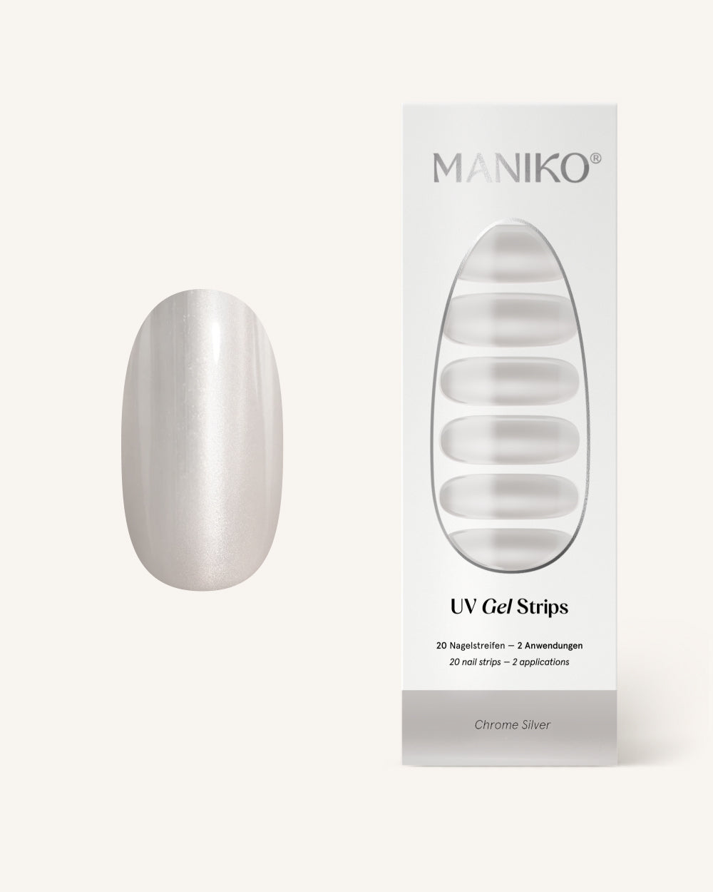maniko-chrome-silver-uv-gel-strips-manik-re image 1