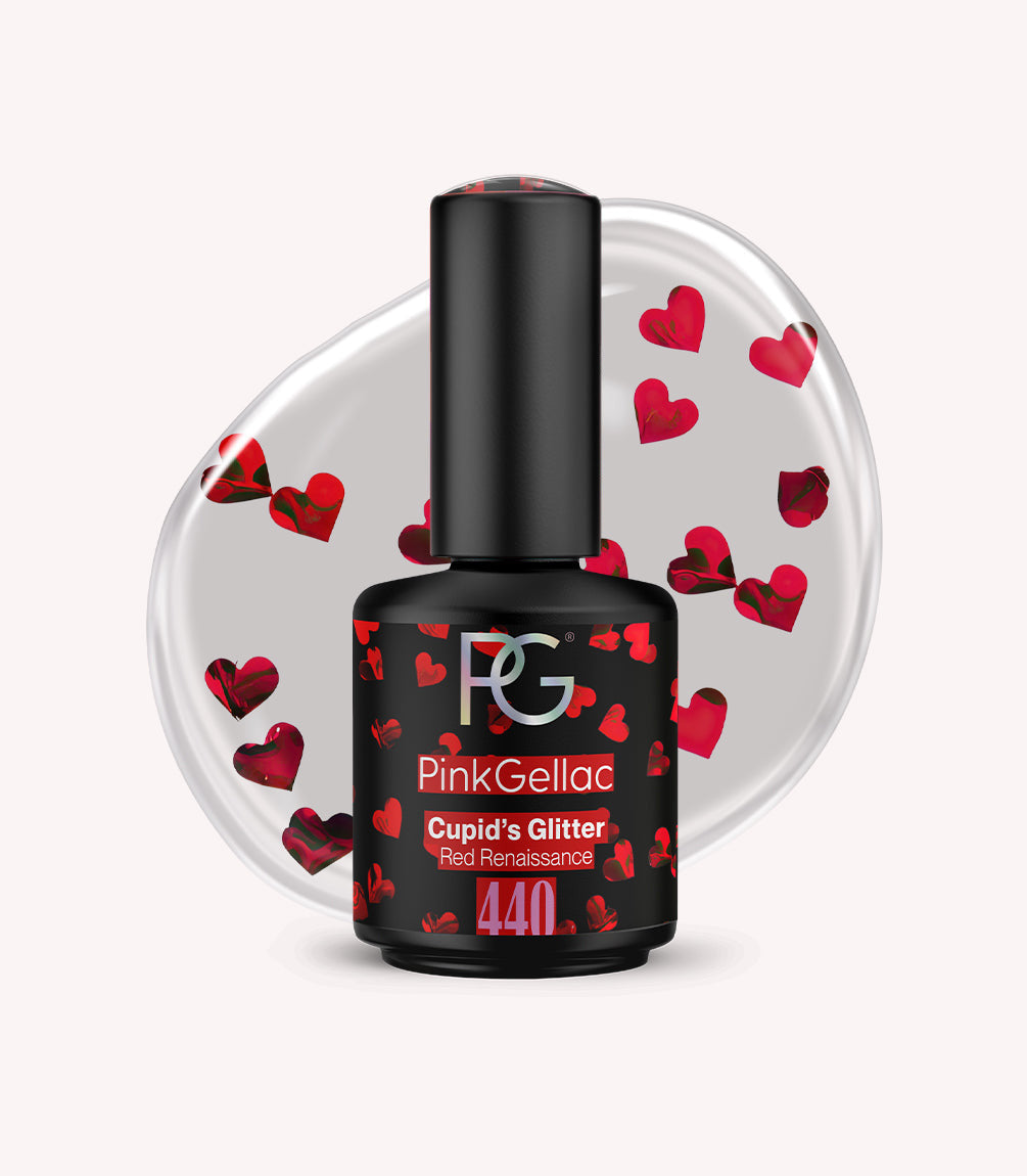 pink-gellac-440-cupid-s-glitter-gel-nagellack-transparent-mit-herz-folien image 1
