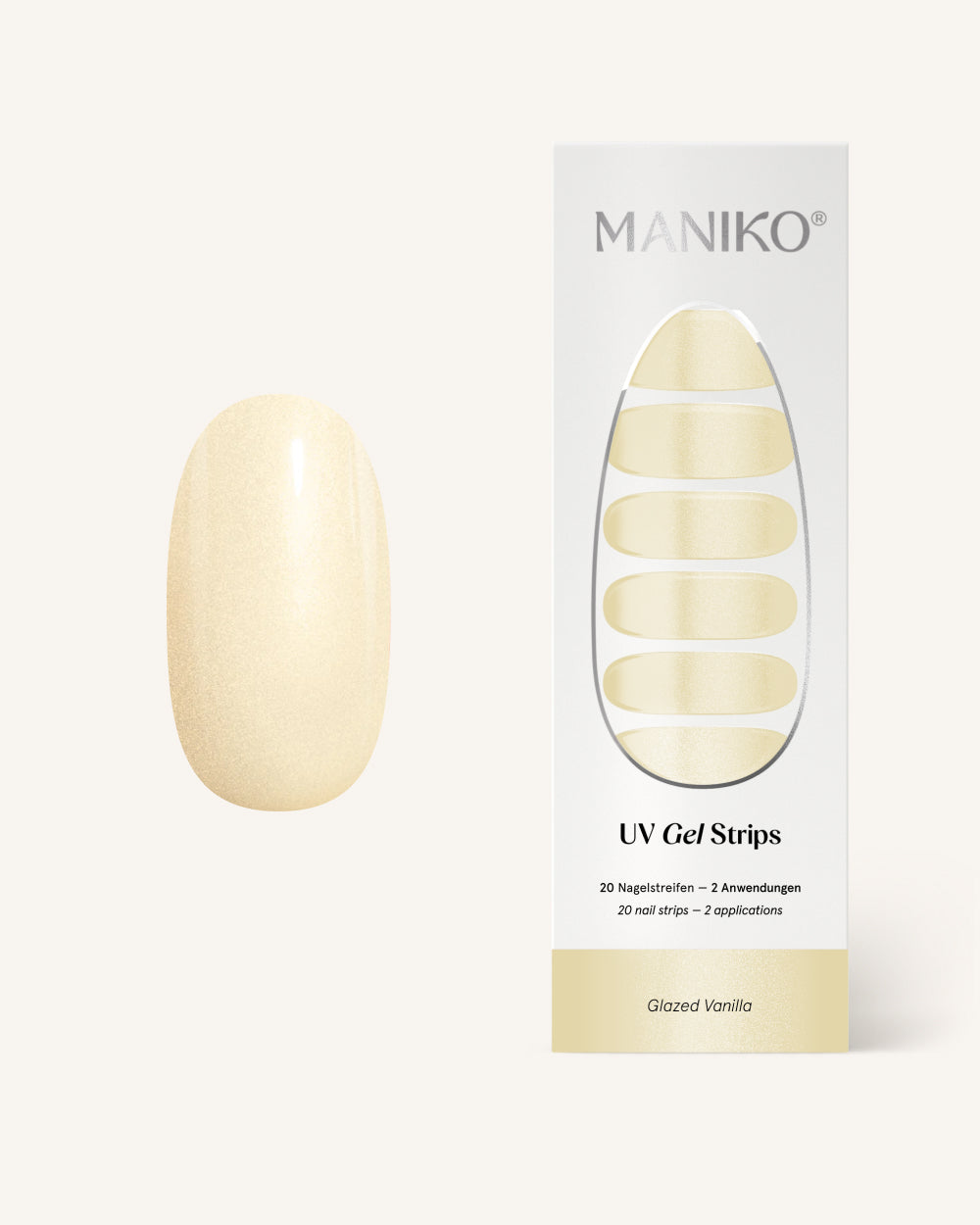 maniko-glazed-vanilla-uv-uv-gel-strips-pearl-chrome image 1
