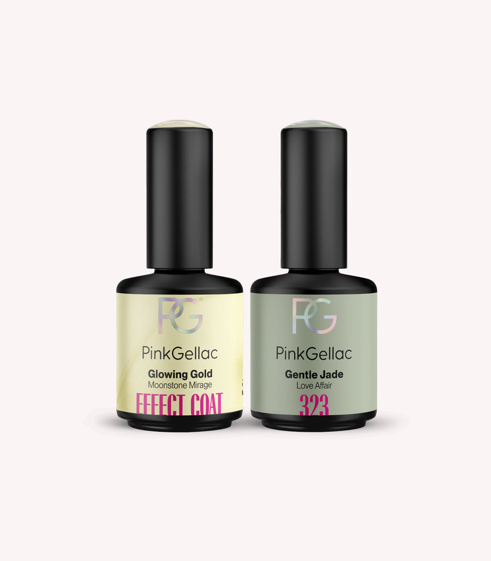 pink-gellac-effekt-coat-set-glowing-gold-323-gentle-jade image 1