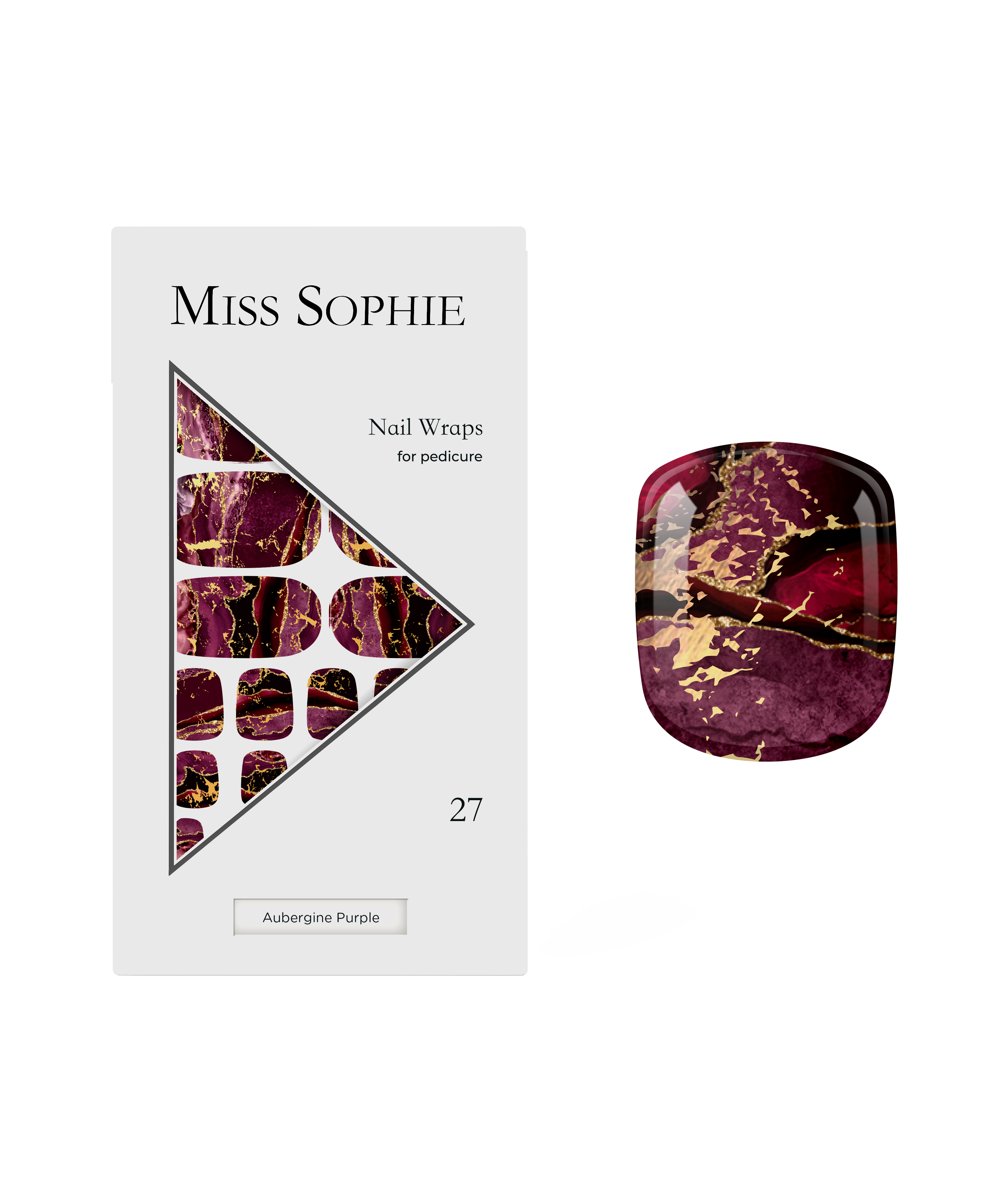 miss-sophie-aubergine-purple-pedicure-nagelfolien-marble-glitzer image 1