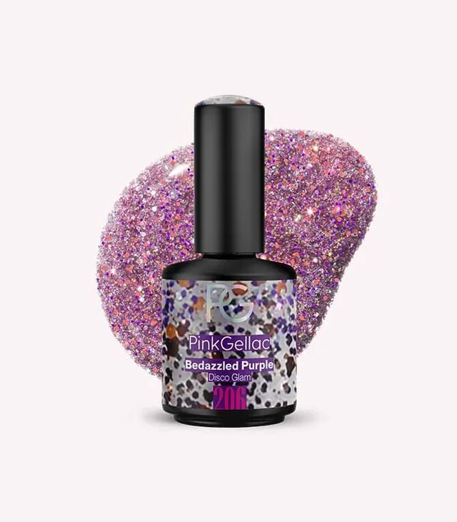 pink-gellac-206-bedazzled-purple-gel-nagellack-glitzer image 1