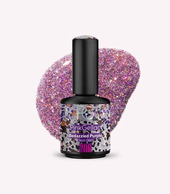 pink-gellac-206-bedazzled-purple-gel-nagellack-glitzer image 1