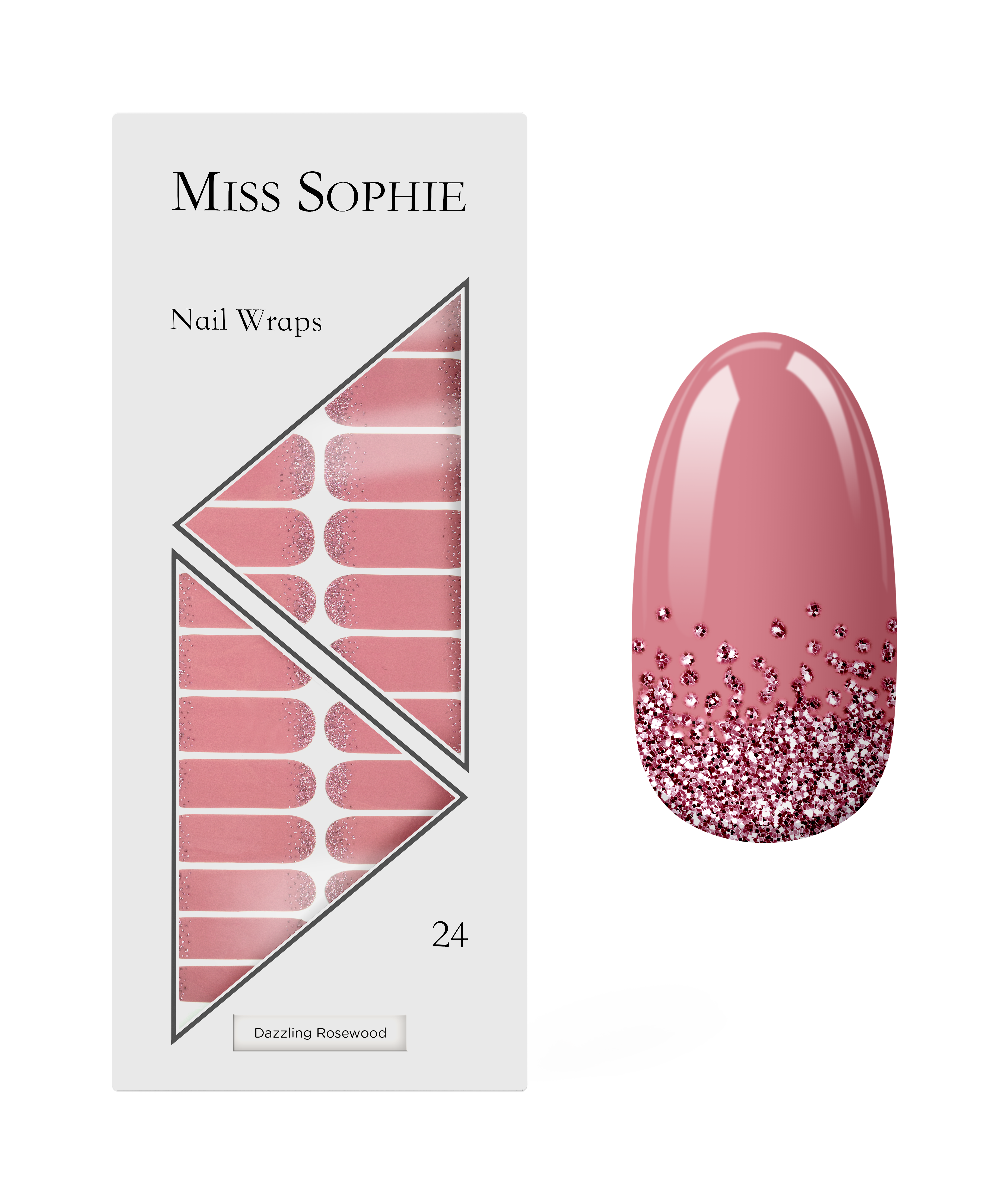 miss-sophie-dazzling-rosewood-nail-wraps-rosenholz-glitzer image 1