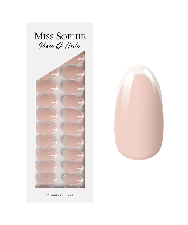miss-sophie-french-tips-press-on-nails-medium-round image 1