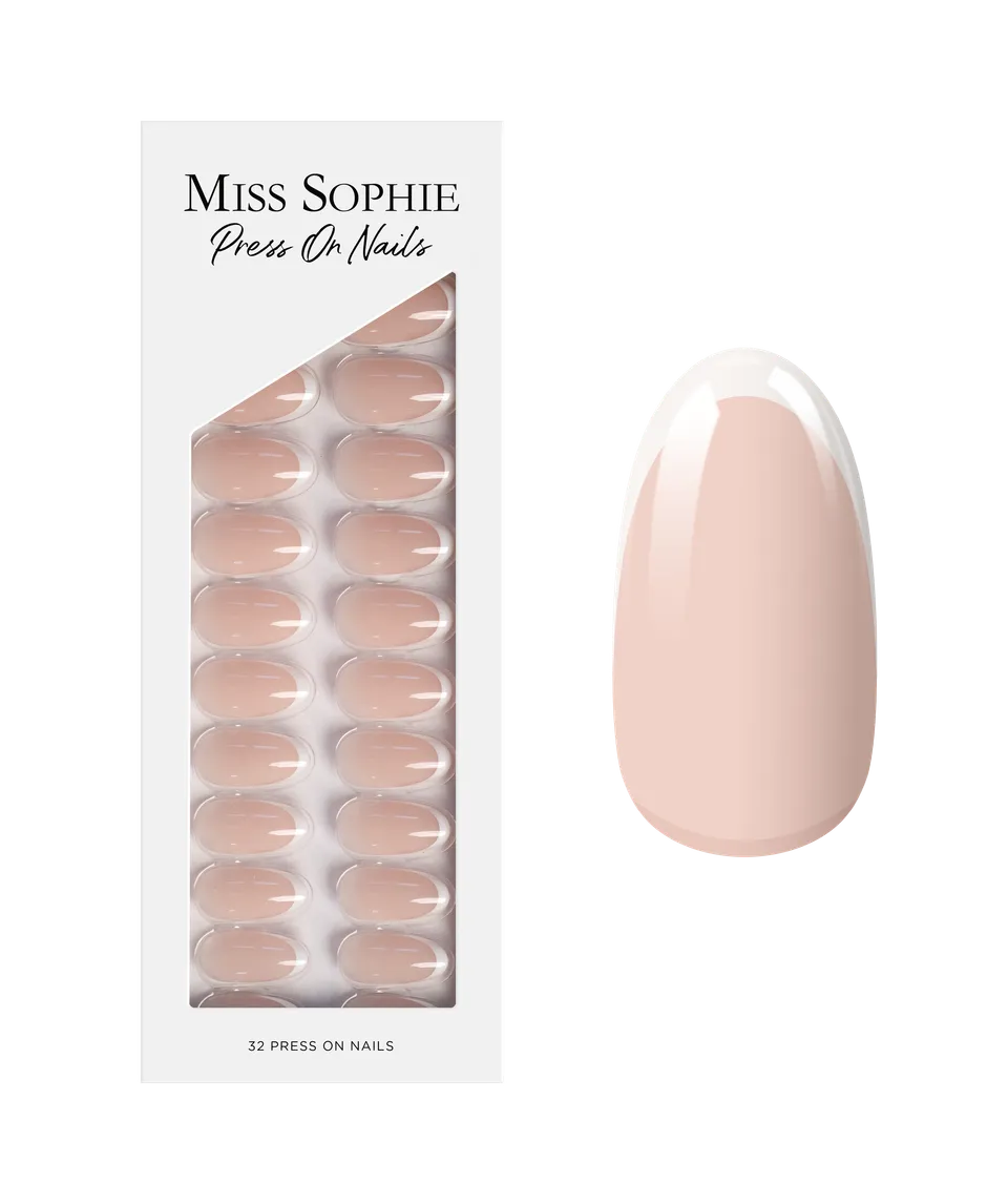 miss-sophie-french-tips-press-on-nails-medium-round image 1