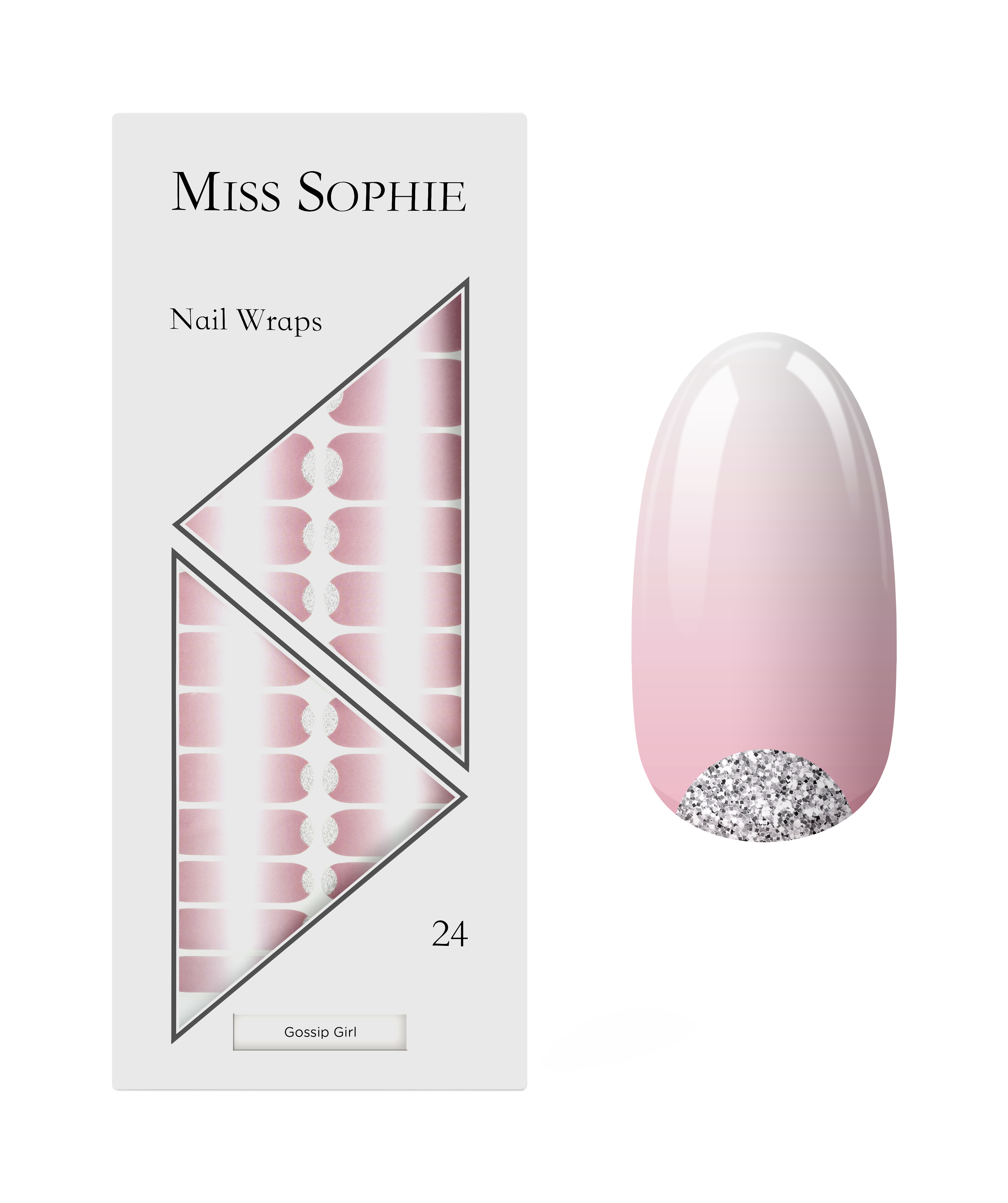 miss-sophie-gossip-girl-nagelfolien-ros-babyboomer-mit-glitzer image 1