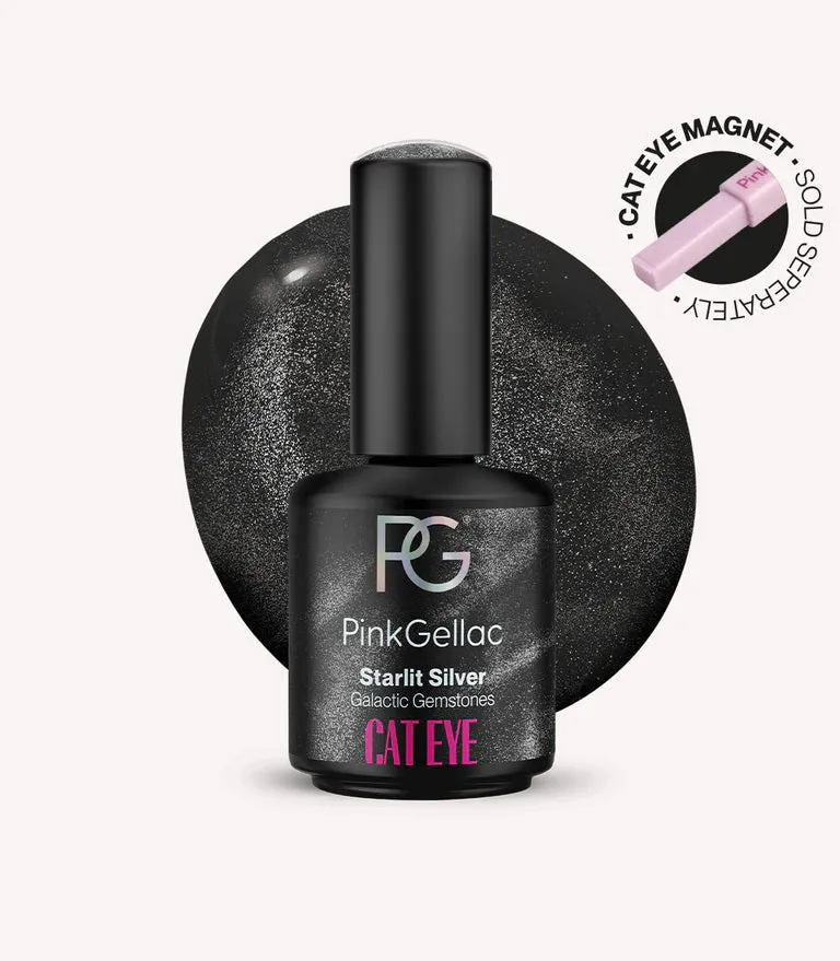 pink-gellac-cat-eye-starlit-silver-gel-nagellack-galactic-gemstones image 1