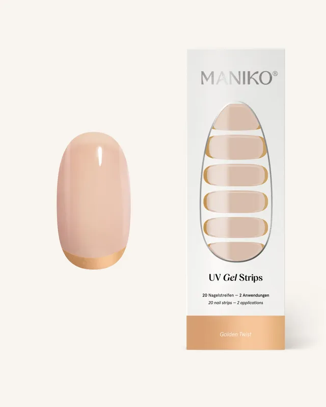 maniko-golden-twist-uv-uv-gel-strips-reverse-french-gold image 1