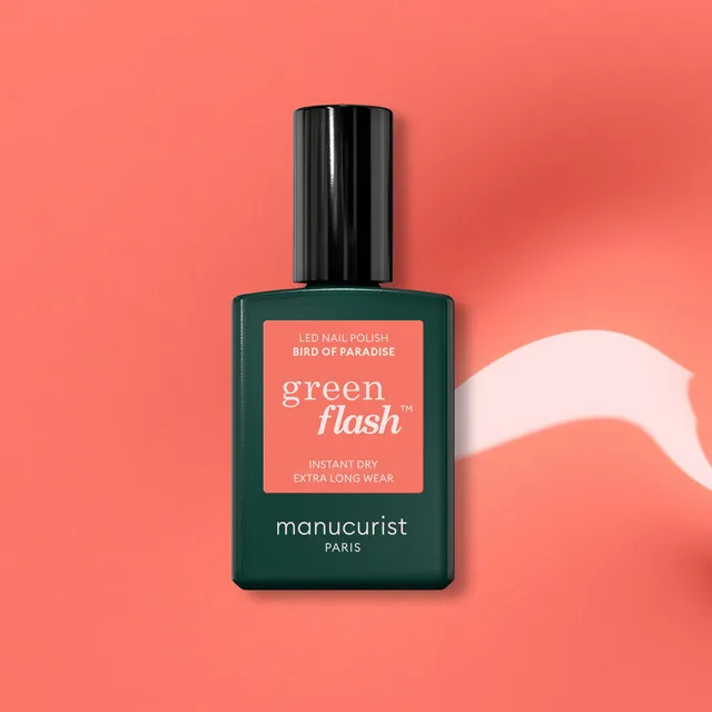 manucurist-green-flash-halblack-nagellack-bird-of-paradise-korallorange image 1