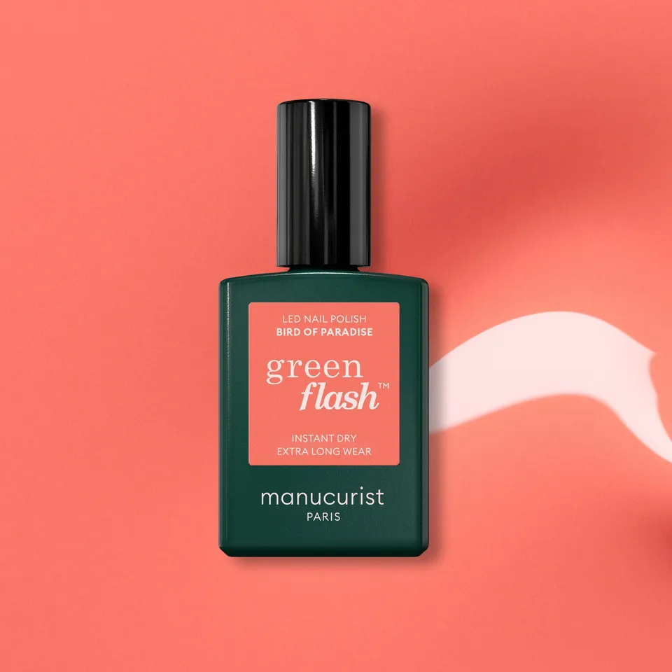 manucurist-green-flash-halblack-nagellack-bird-of-paradise-korallorange image 1