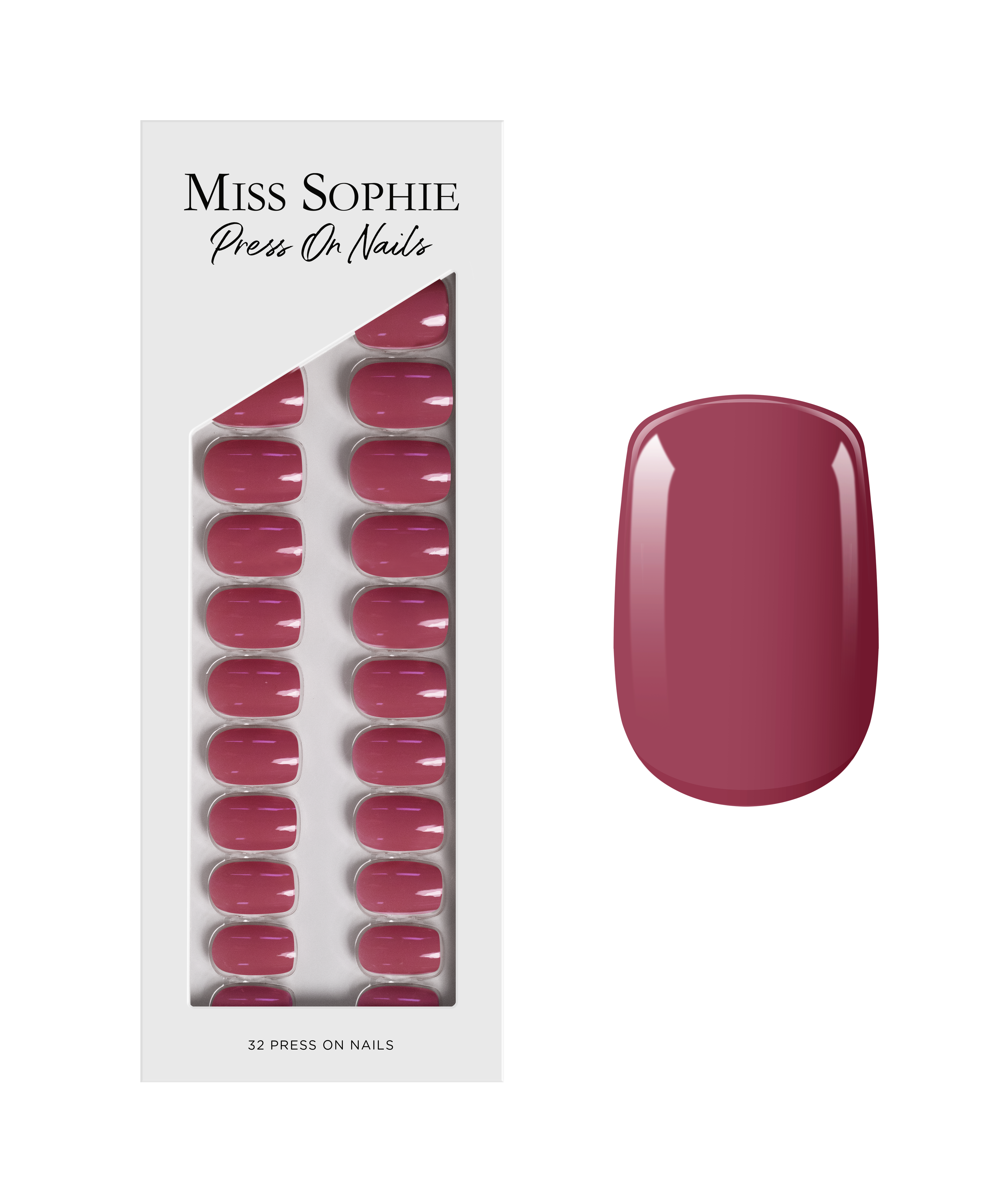 miss-sophie-rosewood-love-press-on-nails-short-square image 1