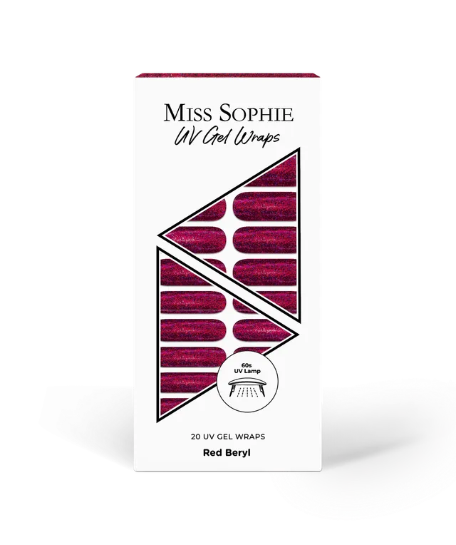 miss-sophie-red-beryl-uv-gel-wraps-intensivrot-mit-glitzer image 1