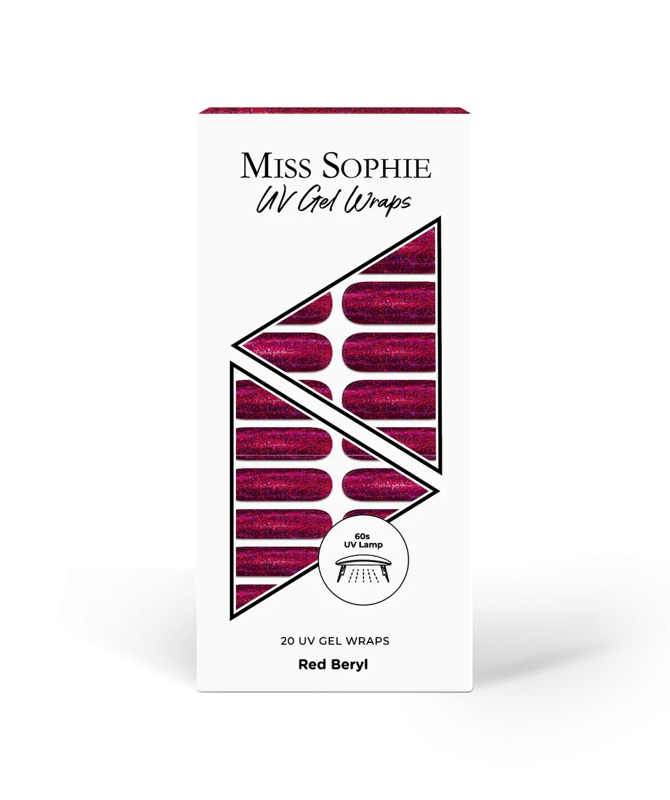 miss-sophie-red-beryl-uv-gel-wraps-intensivrot-mit-glitzer image 1