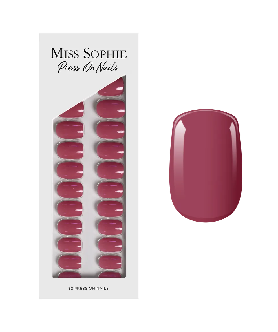 miss-sophie-rosewood-love-press-on-nails-short-square image 1
