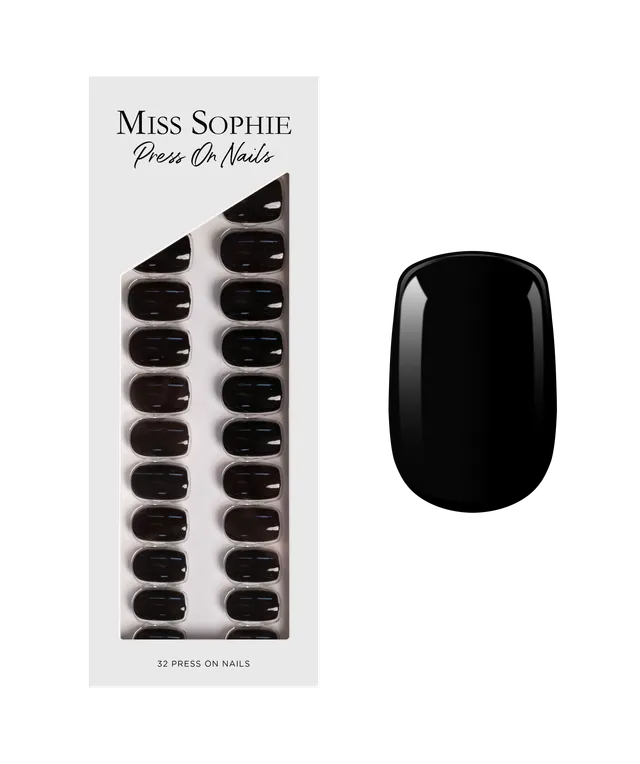 miss-sophie-black-velvet-press-on-nails-short-square image 1