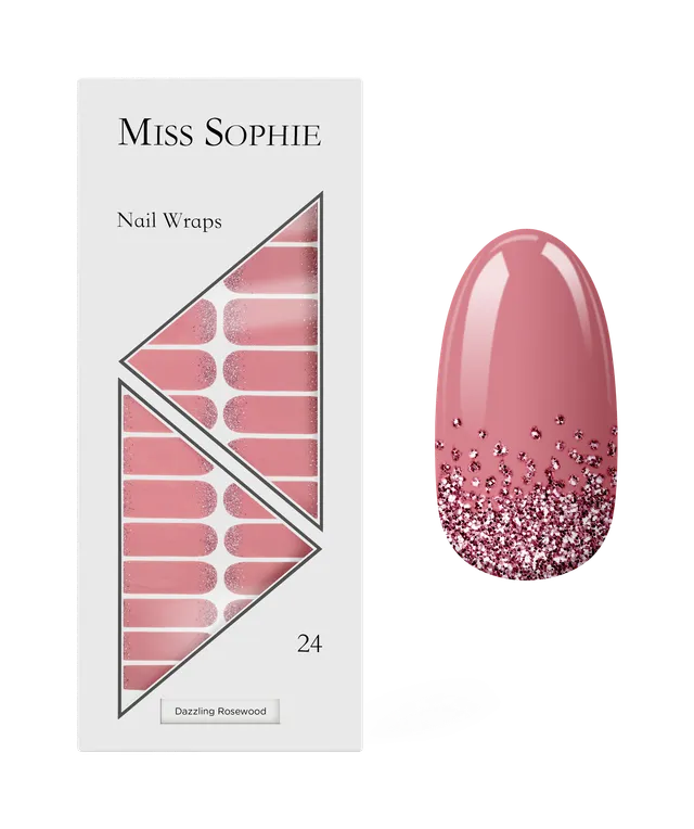miss-sophie-dazzling-rosewood-nail-wraps-rosenholz-glitzer image 1