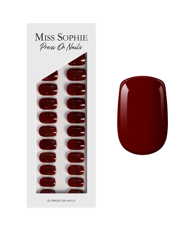 miss-sophie-burgundy-press-on-nails-short-square image 1